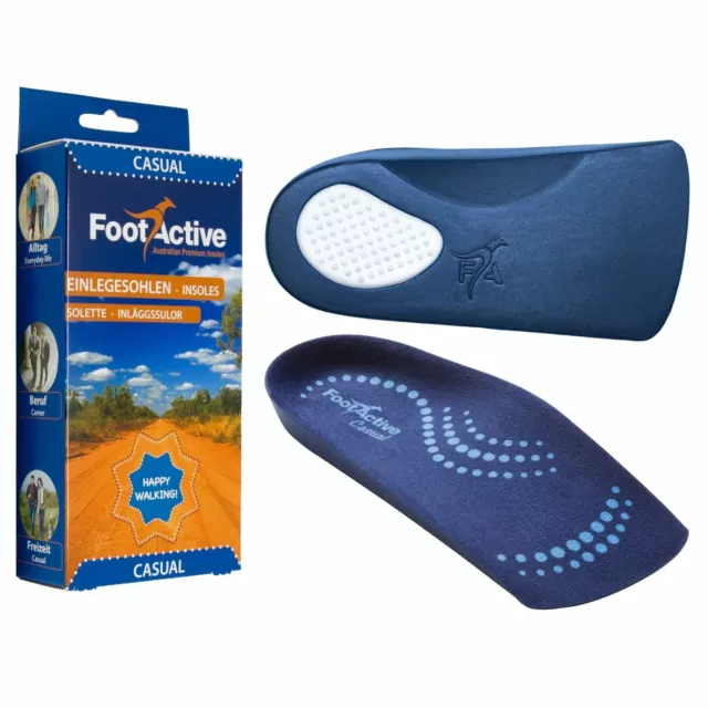 FootActive CASUAL - Speziell bei Fußschmerzen u. Fersensporn, 3/4 Einlegesohle.