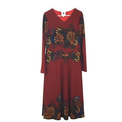 Vicky & Lucas Womens Size XL Stretchy Shift Dress Floral Red V-Neck Long Sleeve