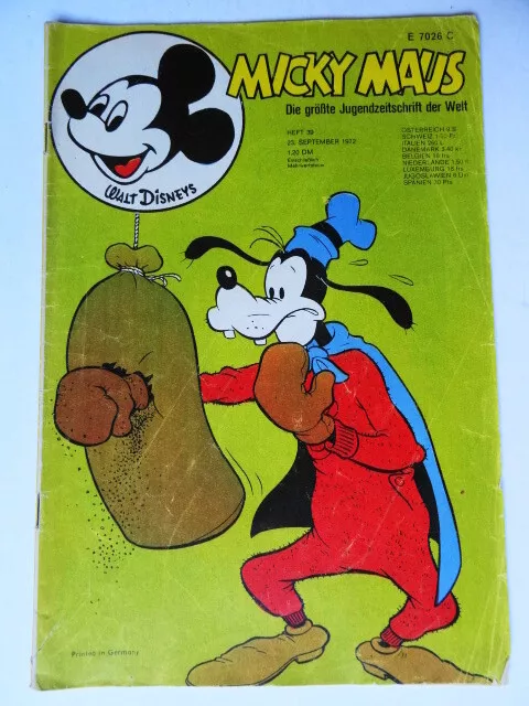Walt Disneys Comic, Micky Maus Heft Nr. 39 vom 23. September 1972