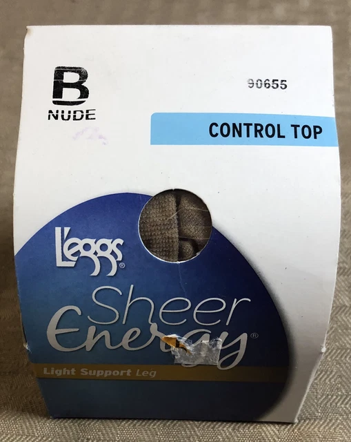 VINTAGE LEGGS SHEER Elegance Control Top Pantyhose NUDE Size B #3578-B