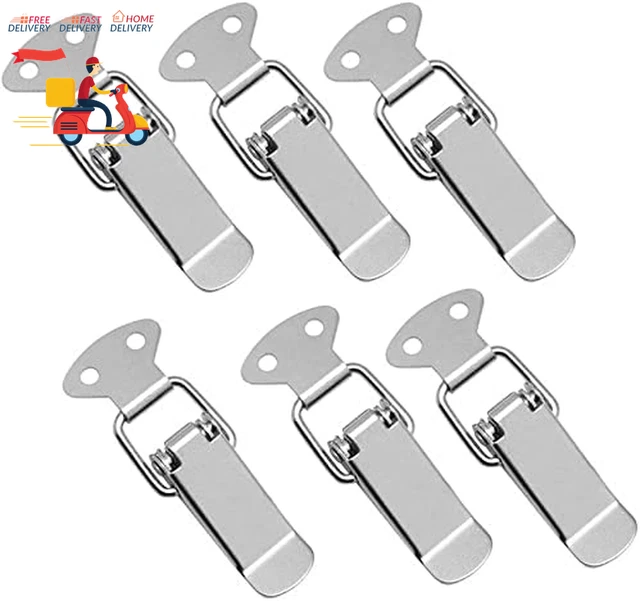 6 Pcs Stainless Steel Spring Loaded Toggle Latch, Catch Clamp Clip for Trunk/Cas
