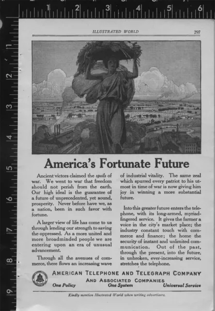 Original Magazine Print Ad  1919  American Telephone & Telegraph Company  Ad