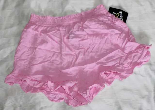 Art class size XL 14-16 girls pink ruffle shorts 100% rayon
