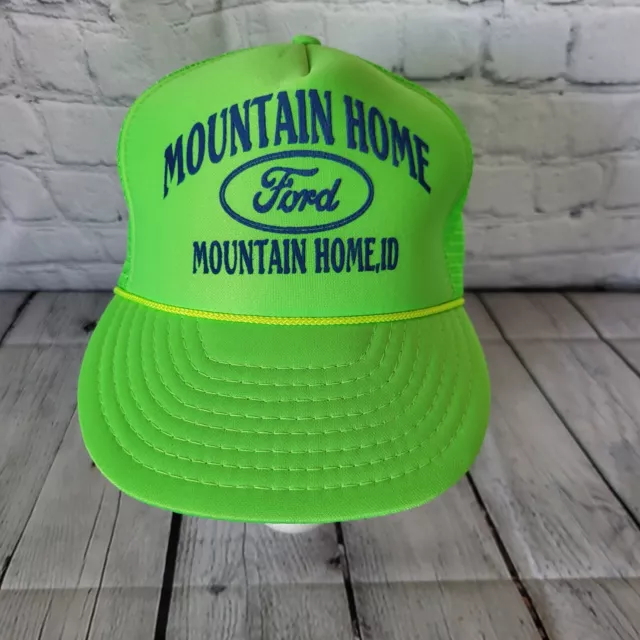 Vintage Ford Mountain Home Idaho Cap Rope Snapback Trucker Baseball Hat Otto