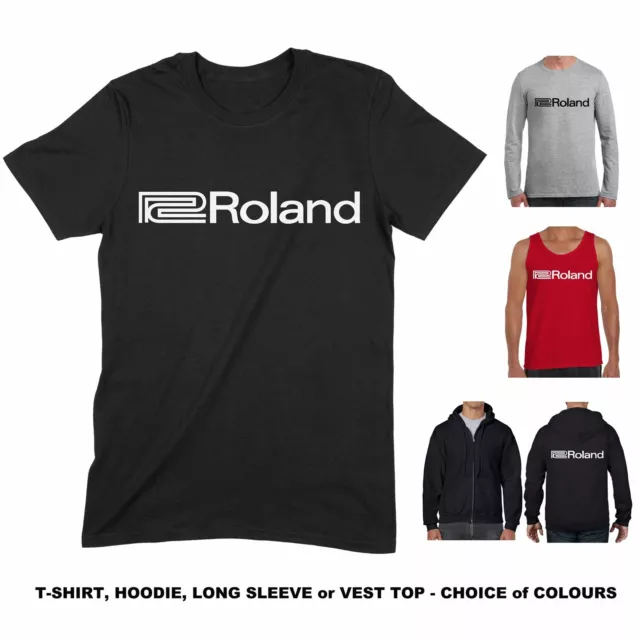 Roland T Shirt - Logo Analogue Synthesizer Synth Hoodie Vest Top