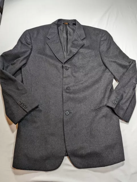 Donna Karan 100% Cashmere Luxury Blazer Coat Men's Black Made in Italy