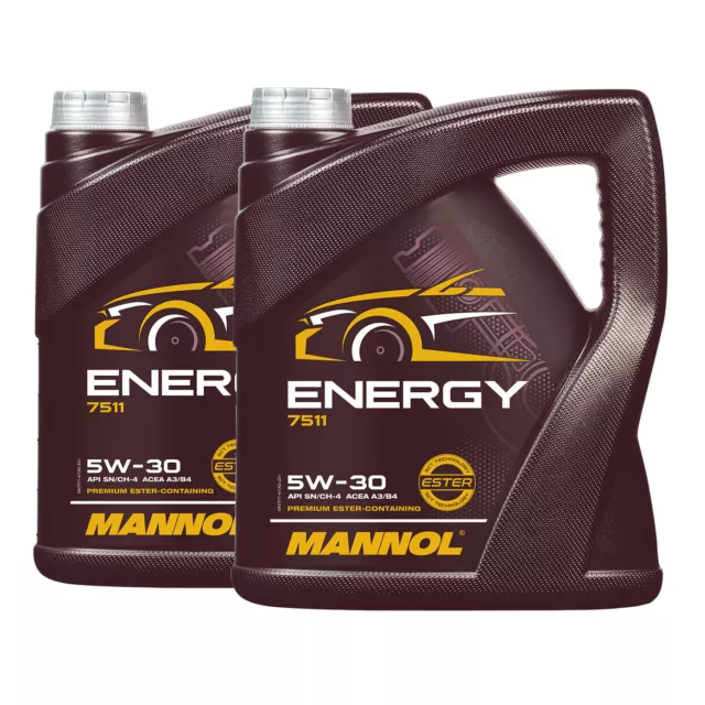 8 (2x4) Litro Mannol SAE 5W-30 Energía Aceite VW 502.00/505.00/MB229.3