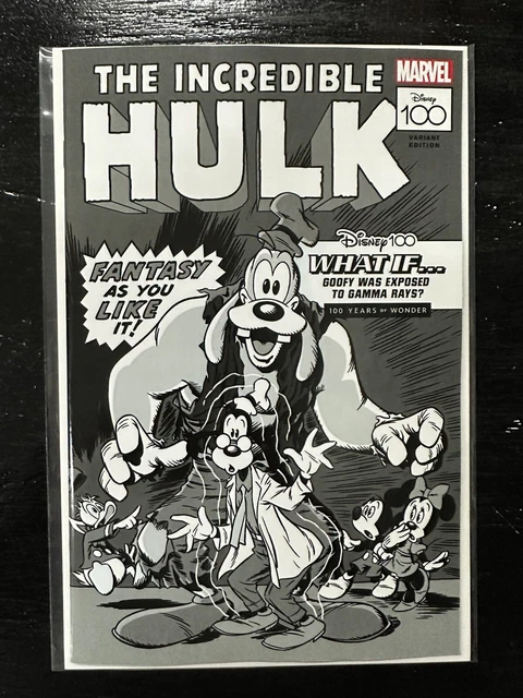 Amazing Spider-Man #21 1:100 Disney 100 B&W Hulk Variant Cover 2023 Marvel Comic