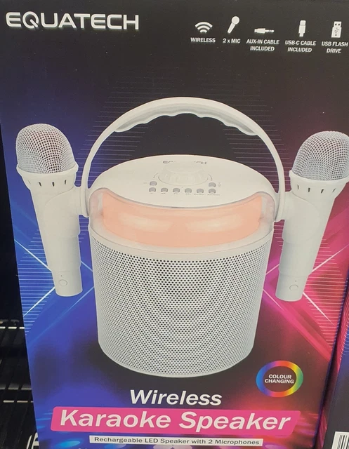 Bluetooth Karaoke with LED Light, Portable Wireless Microphones System