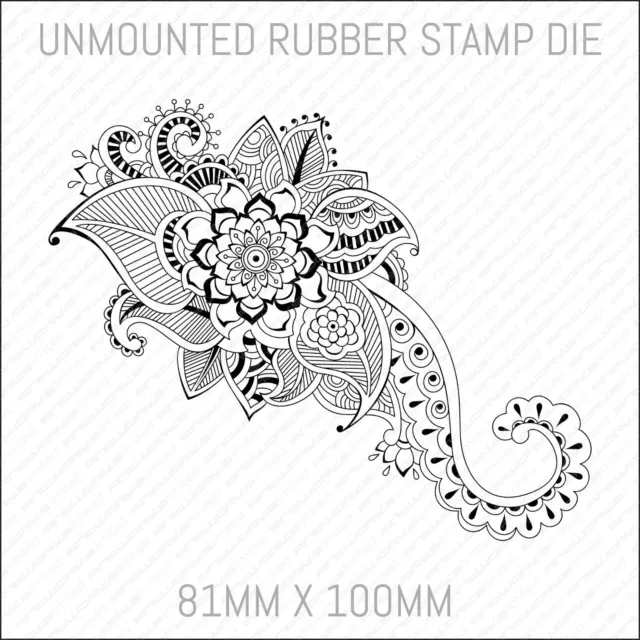 Henna Mehndi Floral Unmounted Rubber Stamp Die Card Making Scrapbooking - ST0510