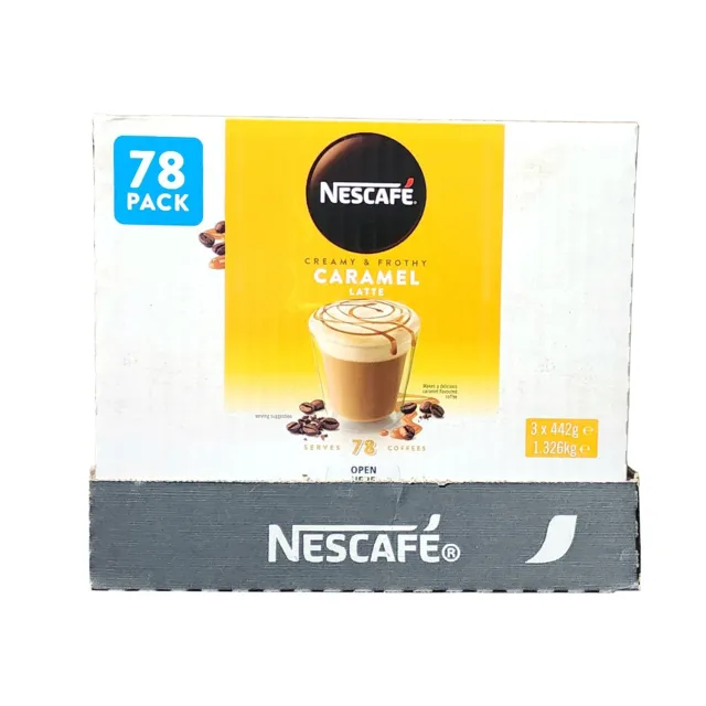 Nescafe Instant Coffee Stick Creamy & Frothy Caramel Latte 78 x 17g Sachets