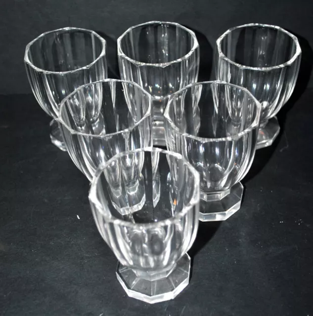 BACCARAT? Série de 6 verres gobelet ART DECO en cristal taillé polygonal 10côte 2