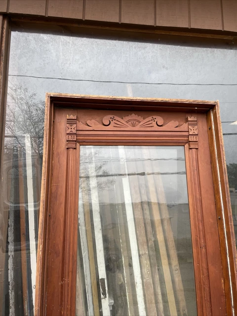 CR 5 Antique carved entrance door pine with frame 85 x 36 x 5.25 2