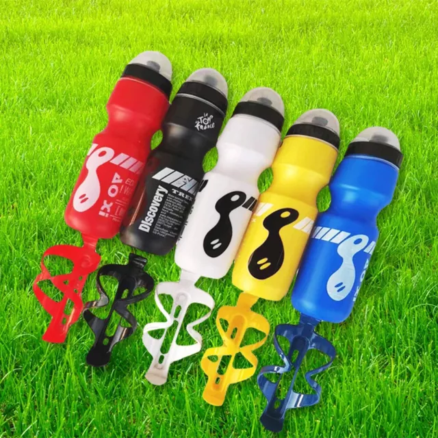 Bicycle Portable 750ML Mountain Bike Cycling Water Drink Bottle w/ Holder Cage