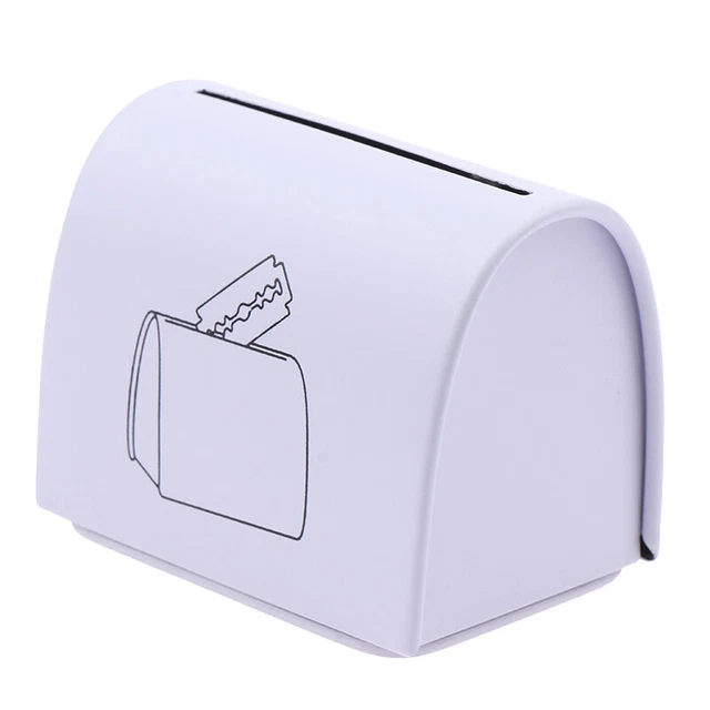Men's Razor Blade Disposal Container Case Waste Box Safe Storage Bin Tin Ban LEI