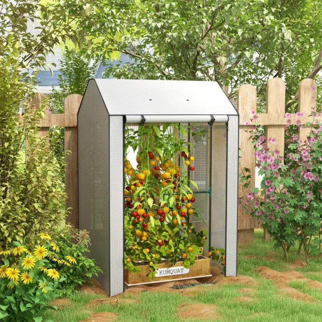 Portable Greenhouse Garden Grow House w/ 4 Wire Shelves and Vents, 100x80x150cm