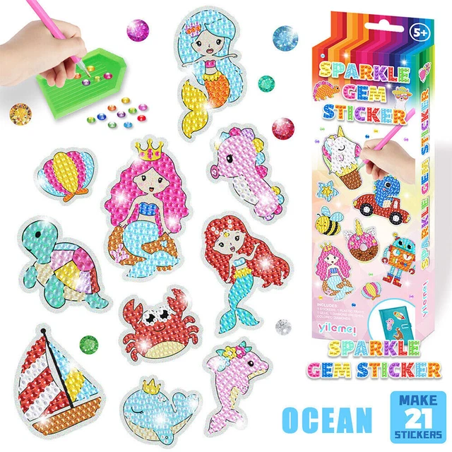 Cute Art Crafts Sticker Gem Diamond Painting Kit for Kids Girls DIY Paint