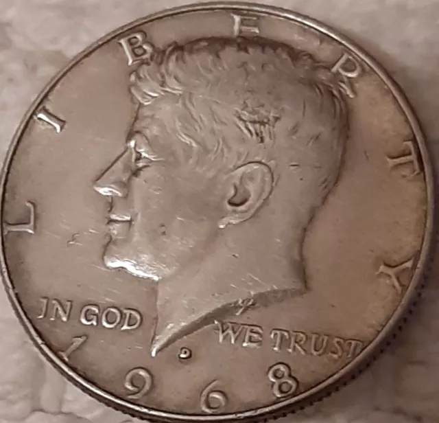 Monete Usa Mezzo Dollaro Kennedy Argento 1968.