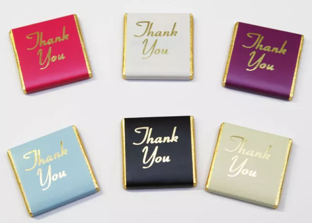 Foil Printed 100pcs "Thank you" mini 5g chocolate Favours, Wedding Business Gift