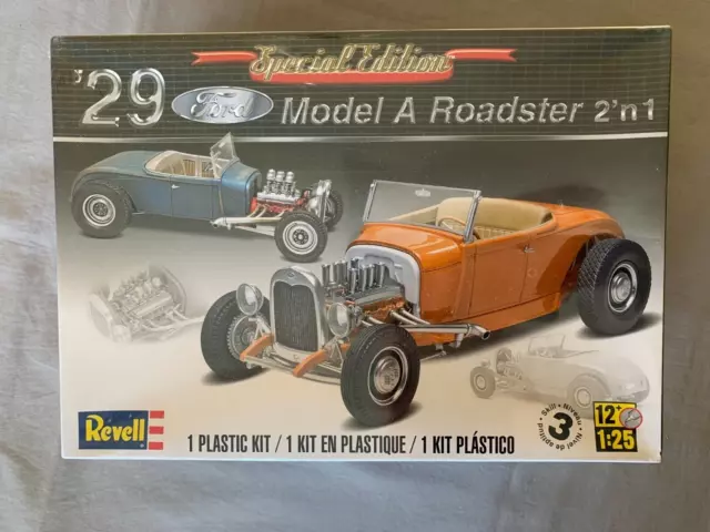 Revell '29 Model A Roadster 2' n 1 FACTORY SEALED  1/25 Model Kit #85-4322