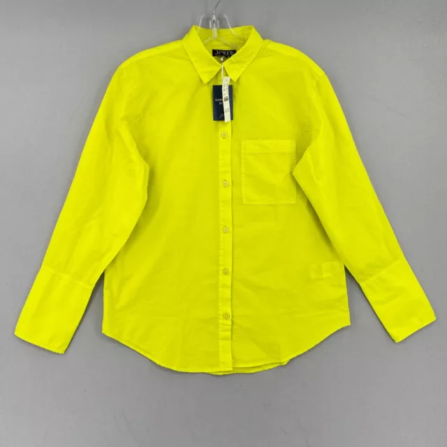 NWT JCrew Garçon Shirt Garment-dyed Cotton Poplin Size 2 Yellow Long Sleeve 2023