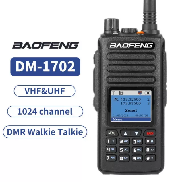 DM-1702 DMR Digital Walkie Talkie 5W Two Way Radio VHF/UHF Portable Mobile Radio