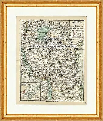 Karte von Deutsch Ostafrika 1885 Kolonie Tansania Burundi Reich Meyers Atlas 094