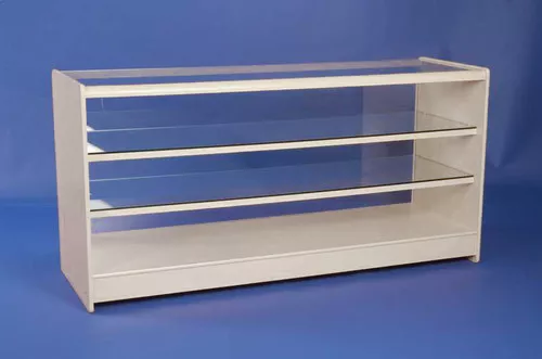 White  Glass Display Counter Showcase Cabinet 1800Mm Retail Shop Fittings  New.