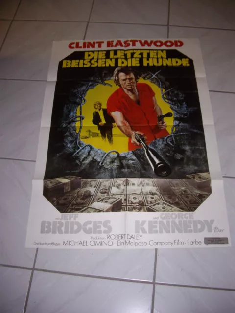 KINOPLAKAT Clint Eastwood DEN LETZTEN BEISSEN DIE HUNDE Jeff Bridges 60 x 84