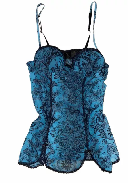 APT 9 INTIMATES Teal Black Lace Lingerie Babydoll Cami Top $15.00 ...