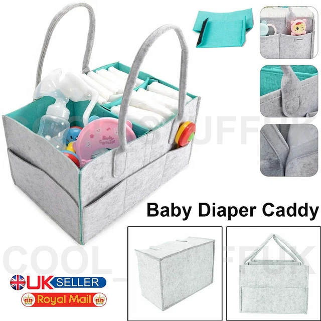 Baby Diaper Organizer Caddy Storage Large Capacity Portable Nursery Bag Grey UK