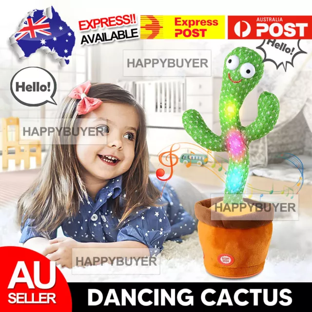 Dancing Talking Singing Shaking Cactus Kids Gift Plush Doll USB Charging Toy