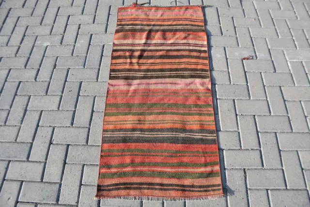 Home Decor  Rug, Kilim, Colorful Rug, Turkish Rugs, 2x4.4 ft Small Rugs