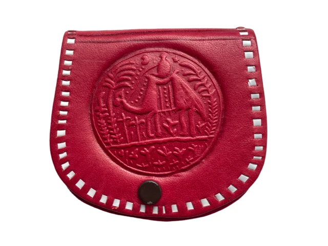 Porte-monnaie En Cuir Artisanal Marocain - Décoré à La Main Pliable - Neuf Sans étiquette - Multicouleur
