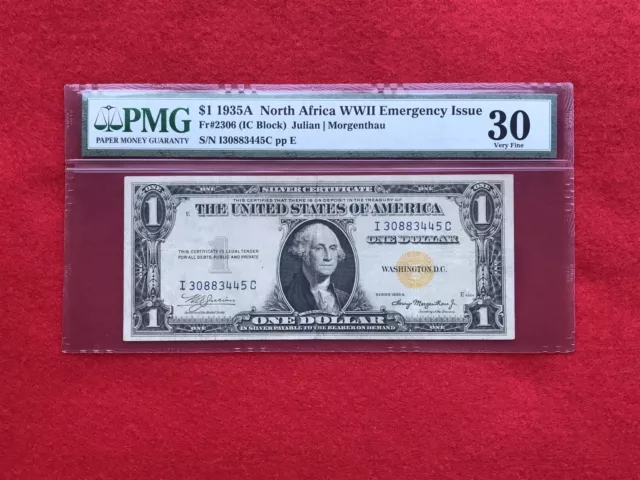 FR-2306 1935 A Series North Africa WWII $1 Silver Certificate *PMG 30 Very Fine*