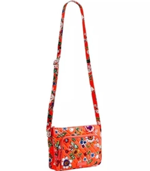 NEW Vera Bradley Flower Dais Iconic RFID Little Hipster Crossbody Bag Wallet ID