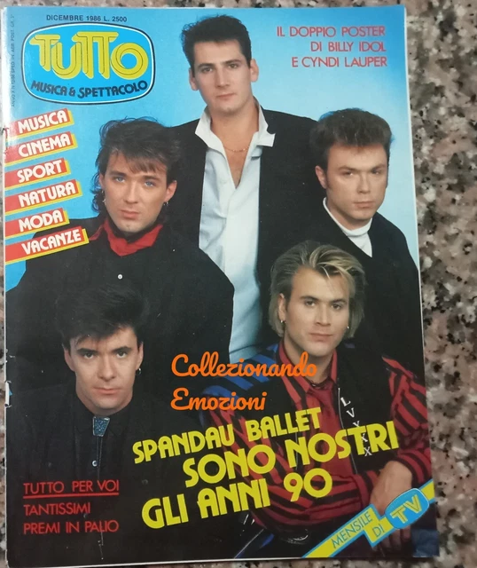 Rivista Tutto  dicembre 1986-Spandau Ballet-Cruise-Young+Poster Billy Idol