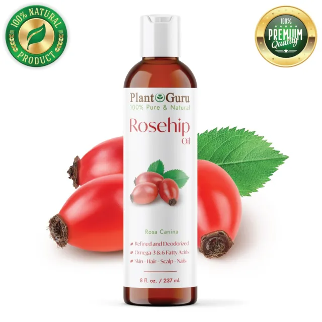 Rosehip Seed Oil 8 oz. Cold Pressed REFINED 100% Pure Natural For Skin Face Hair