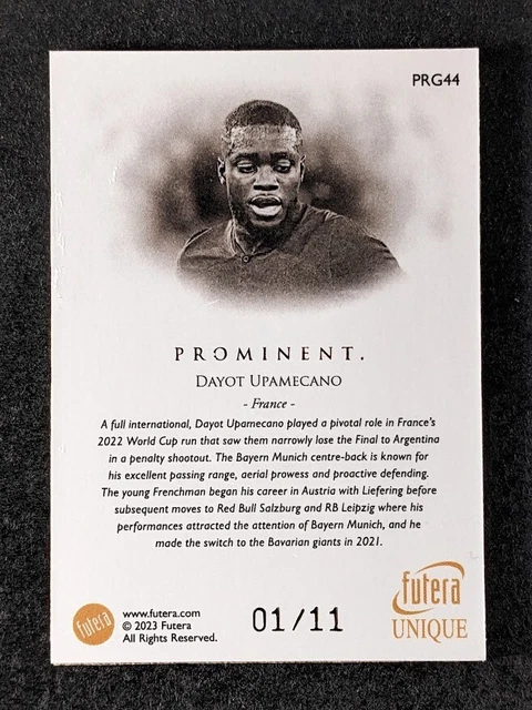 Carte Futera Unique Prodigy Matthijs De Ligt 2022-23 /15 Ruby PAYS-BAS Juve