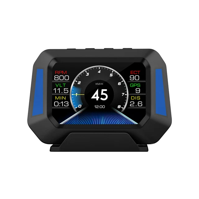 HUD OBD2+GPS Head Up Car Digital Display Speedometer RPM Alarm Water Oil Temp