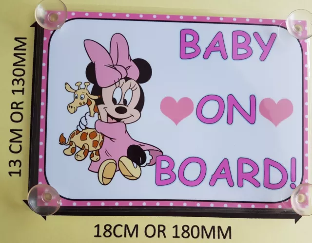 Baby Minnie Mouse Baby On Board Car Laminated Sign