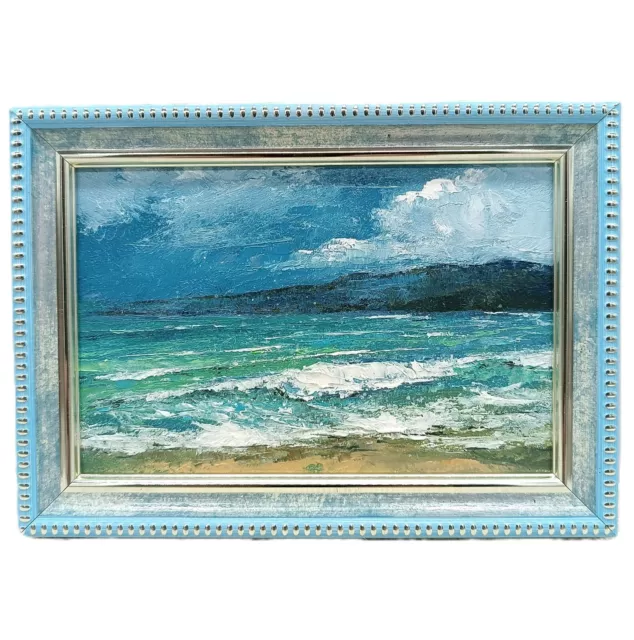 Seascape painting Original art Impressionism Oil on canvas 4x6 in painting gift