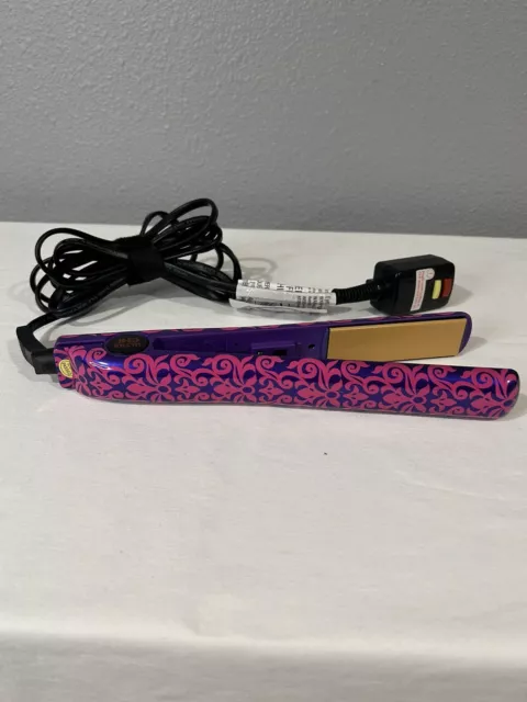 Ultra Chi Flat Iron Pink Purple Whimsey Flare GF8077 Pattern 1 Inch Tourmaline