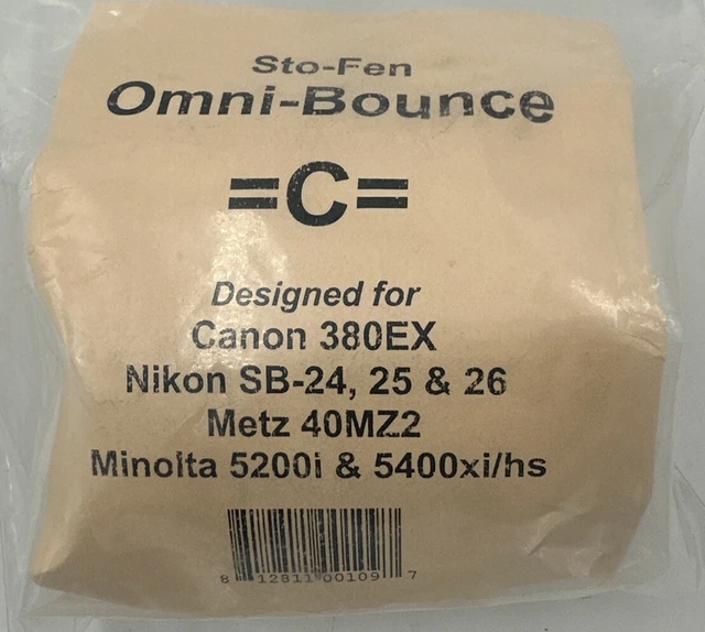Sto-Fen Omni-Bounce C ForCanon 380EX Nikon SB-24/25/26 Metz 40MZ2 Minolta 5200i