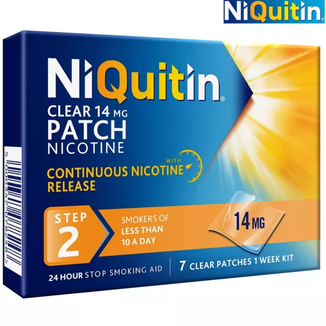 NiQuitin 14 mg Nicotine Patch-Step 2 Stop Smoking Aid Therapy