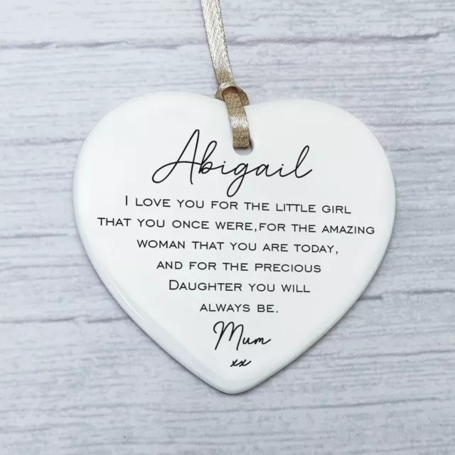 Wedding Gift for Bride Daughter from Mum & Dad Personalised Heart Plaque Sign