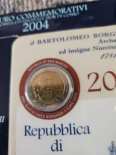 San Marino - 2 Euro Gedenkmünze - Bartolomeo Borghesi 2004 - im Blister