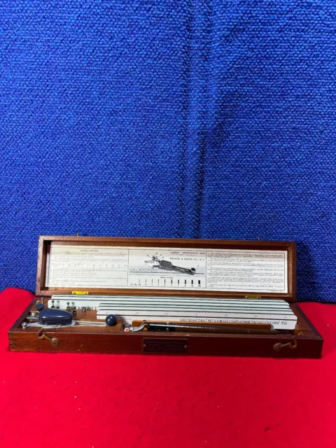 Vintage Keuffel & Esser K&E Leroy Lettering Set Drafting Tool w/Wood Case  Box