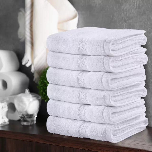 6X Guest Towels Hand Towels 100% Egyptian Cotton 30cm x 50cm Soft Quick Dry