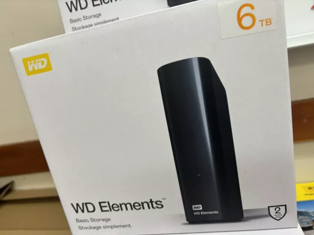 Western Digital WD Elements Desktop 6TB USB 3.0 3.5' External Hard Drive - Black